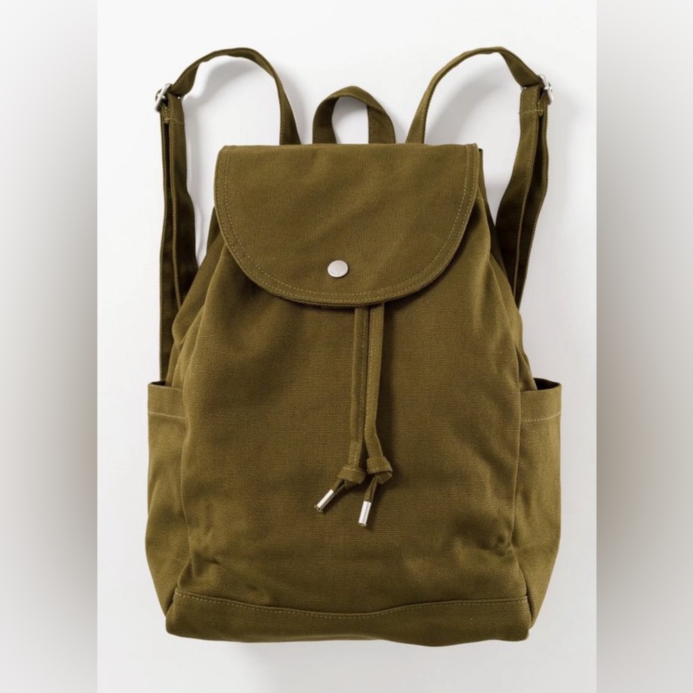 BAGGU CANVAS DRAWSTRING BACKPACK - KELP